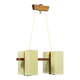 Chandelier scandinave en teck massif avec abat-jours en résine plexiglass – années 1960