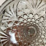 Antique diamond point candle holder, Sailmont glassworks