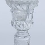 Set of 2 transparent glass candle holders