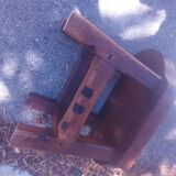 Brutalist wooden stool