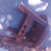 Brutalist wooden stool