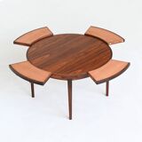 Dyrlund Lotus Flip Flap dining table in rosewood Denmark 1960