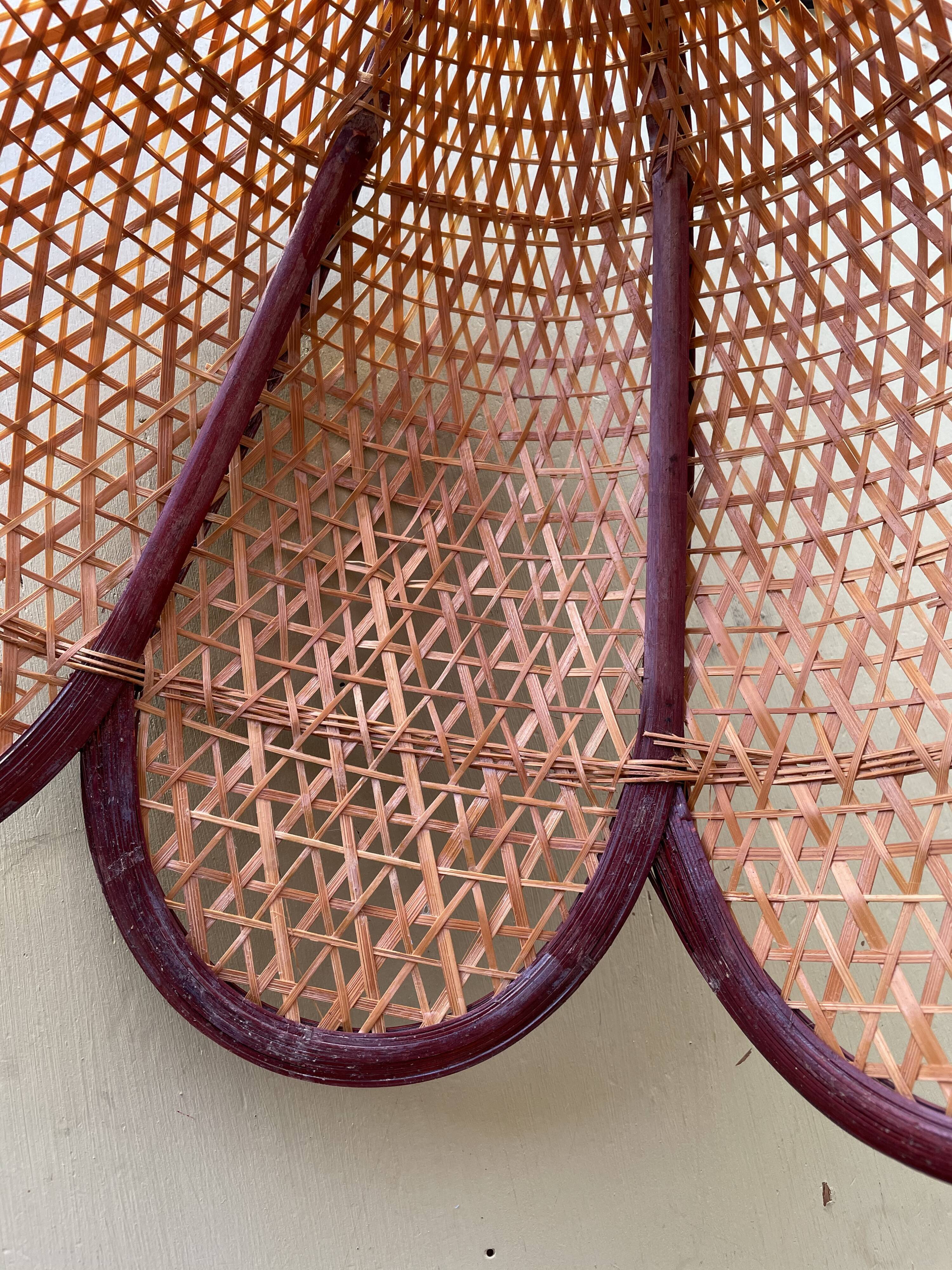 Vintage rattan flower hanging