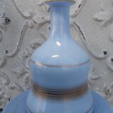 Service à eau de nuit en opaline bleue XIXème