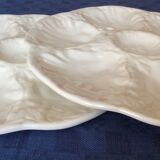 Set of 2 French vintage plates in gien white dabbling