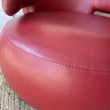 Curl armchair in red leather by Roche Bobois