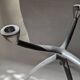 Scandinavian design tripod aluminum candlestick holder silver metal