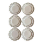 Lot de 6 assiettes plates Longwy modèle Loridan – Faïence ancienne fin XIXème - début XXe