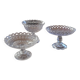 Trio of antique openwork pressed glass bowls – France, 1920–1940