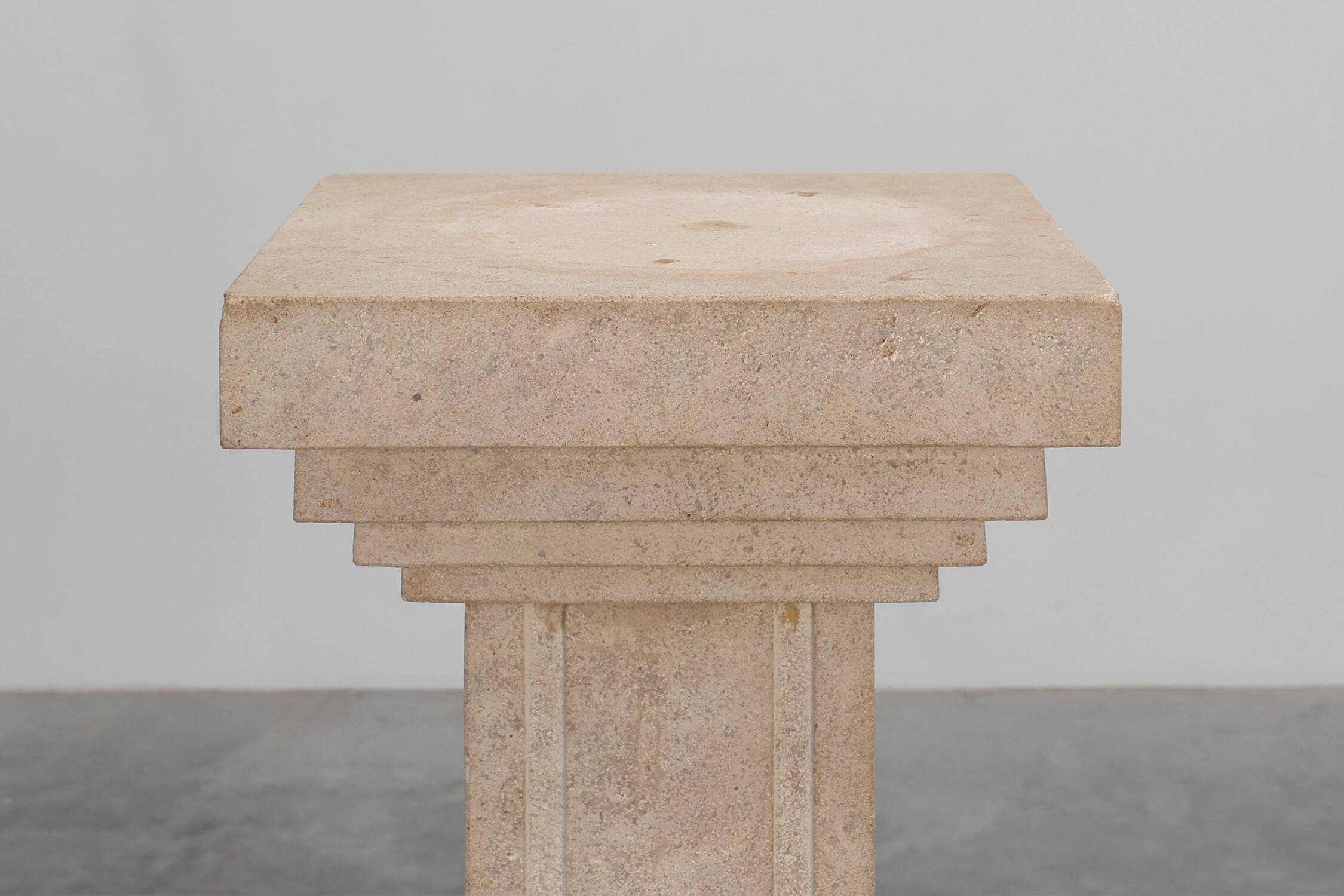 Mid-century console in beige stone, France 1960s