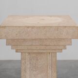 Mid-century console in beige stone, France 1960s