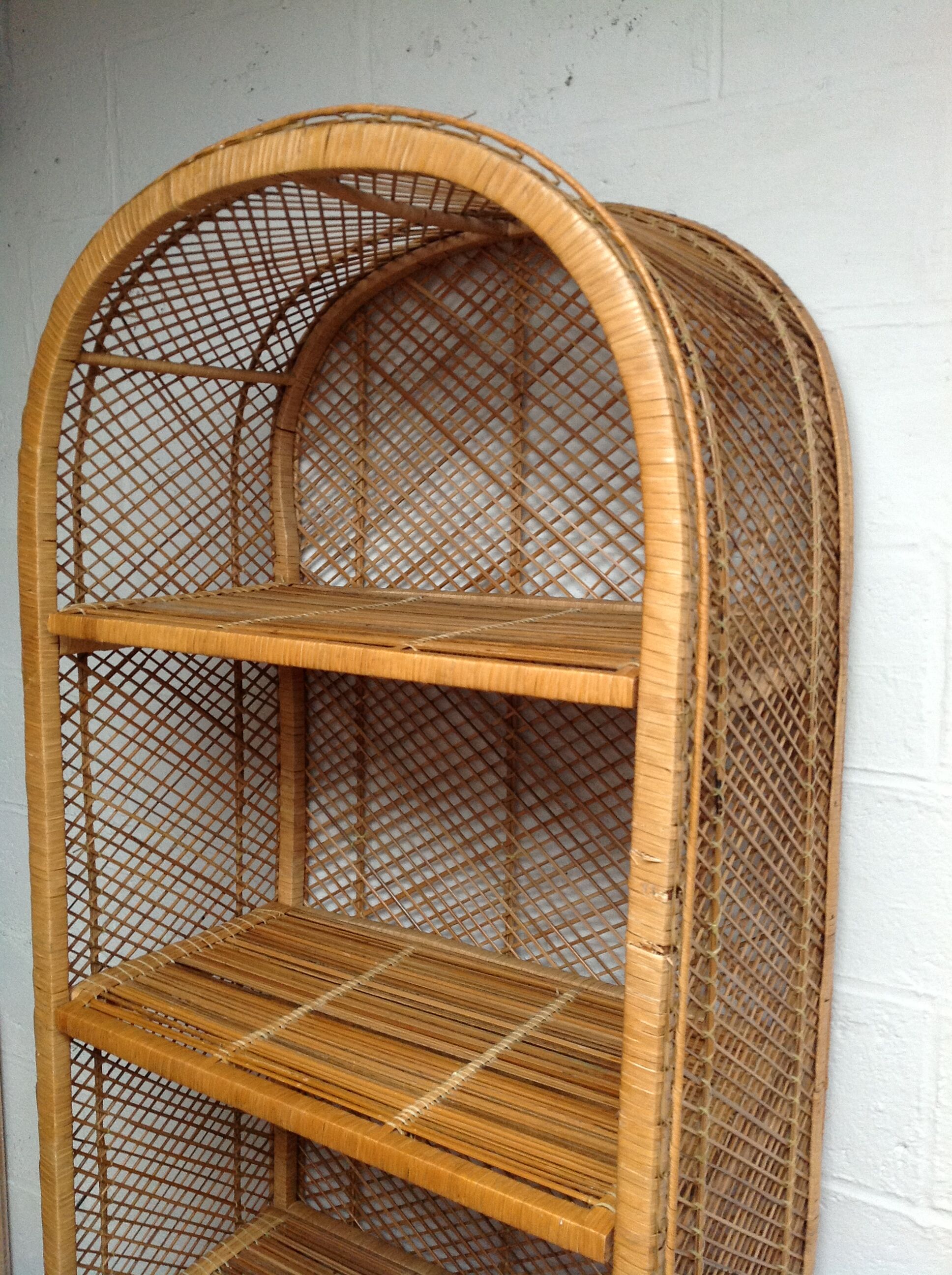 Vintage rattan library, 1970