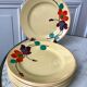 Lot de 6 assiettes plates Digoin Sarreguemines modèle "Ginette" années 30-40