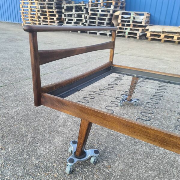 Lit 1 place, daybed scandinave en teck pied compas 1960