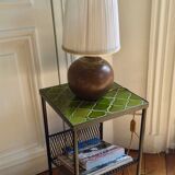 Vintage stoneware ball lamp