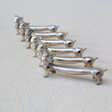 6 silver cat knife rests