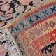 Rare Antique Rust Kilim Rug Floral Geometric Wool Carpet