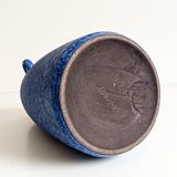 Mid-Century Ceramic Jug Vase by Ceramano, Blue Glaze, West Germany
