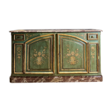 Buffet de chasse de style Louis XIV à double évolution en bois peint