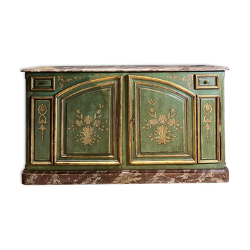 Buffet de chasse de style Louis XIV à double évolution en bois peint