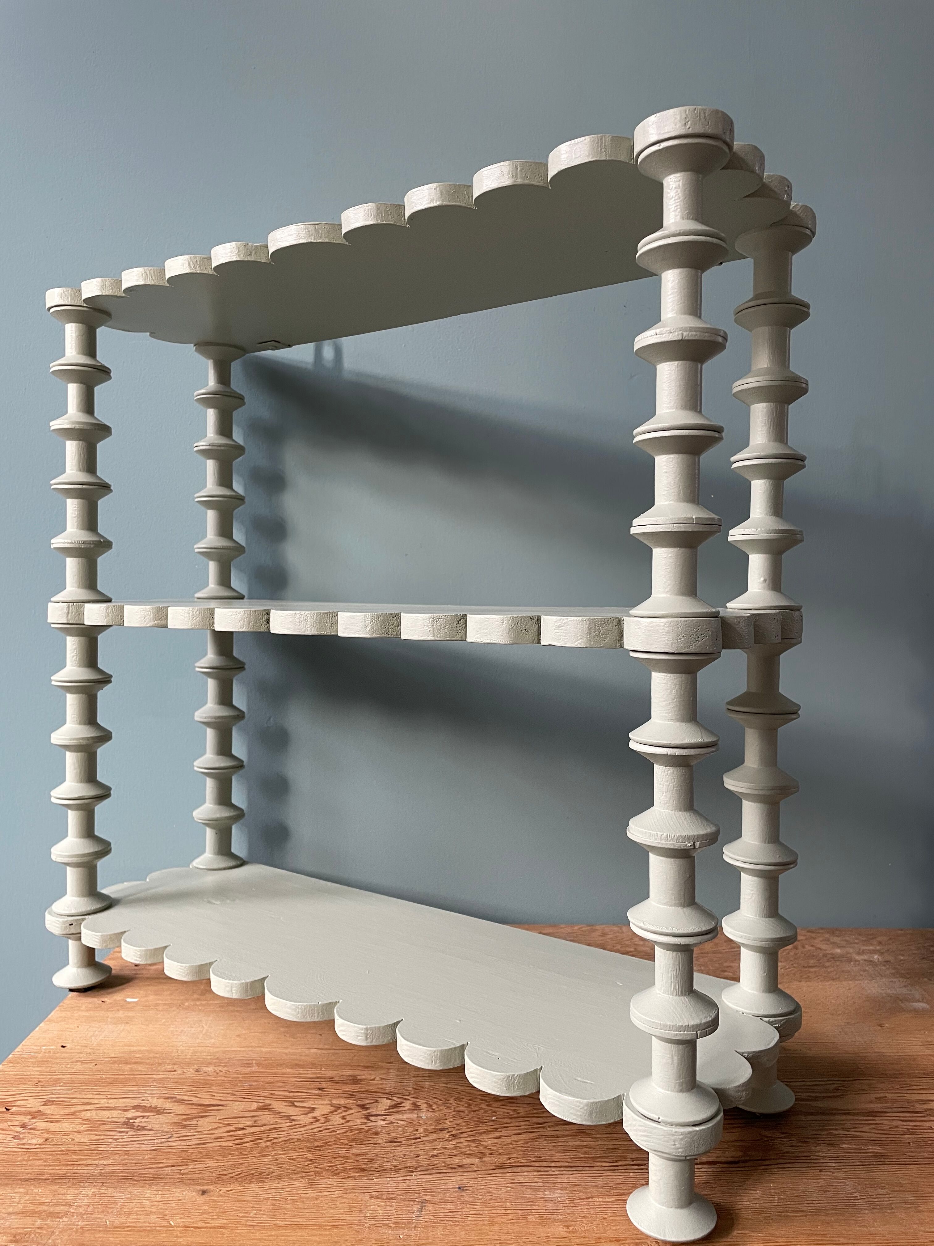 Restyled wooden wall shelf, 1960s