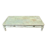 Blue lacquered teak coffee table