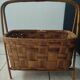 Vintage magazine rack in rattan/wood