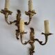 Antique Pair of Louis XV Style Gilt Metal Wall Sconces - 2 Lights