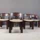 Vintage Brutalist Dining Chairs, Set of 6 - 1970s