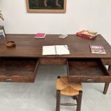 Large writing table from the 1940s in solid oak
