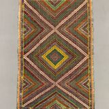 Large Vintage Turkish Kilim Rug 330x193 cm Wool Jajim Kelim