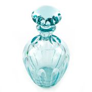 Beryl decanter, mid-century modern, turquoise glass, Moser, Czechoslovakia, 1960s