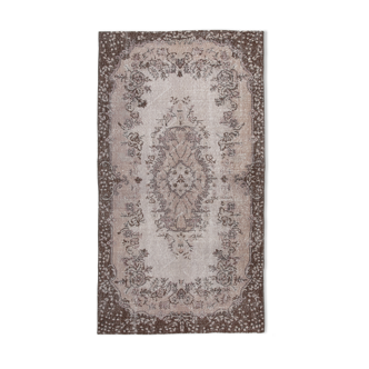 Brown floral turkish area rug, 208x115cm