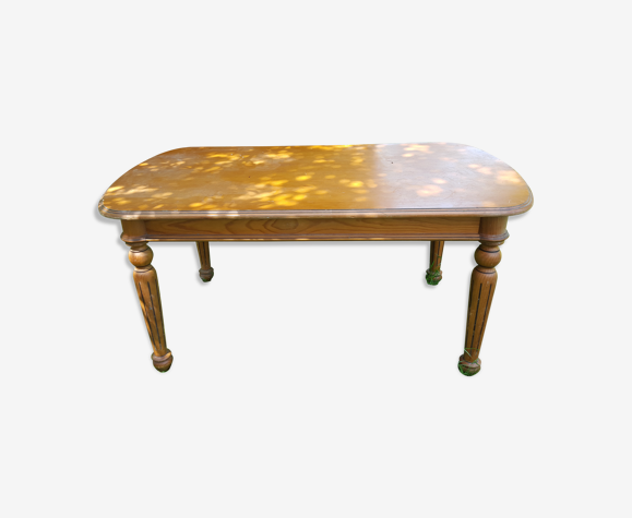 Table campagnarde pieds cannelés et tournés