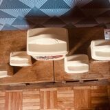 Set de pots à épices anciens en faïence de Lunéville modèle « Tulipe «