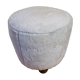 Pouf rond en peau de mouton texturée,  44 cm