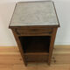 Rustic solid wood and white marble side furniture