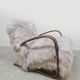 Jindrich Halabala vintage Tibetan sheepskin armchair H-269