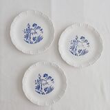 Set of 3 Digoin Sarreguemines Paradis dessert plates