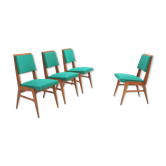 4 chaises de salle à manger français du milieu du siècle 1950