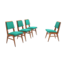 4 chaises de salle à manger français du milieu du siècle 1950