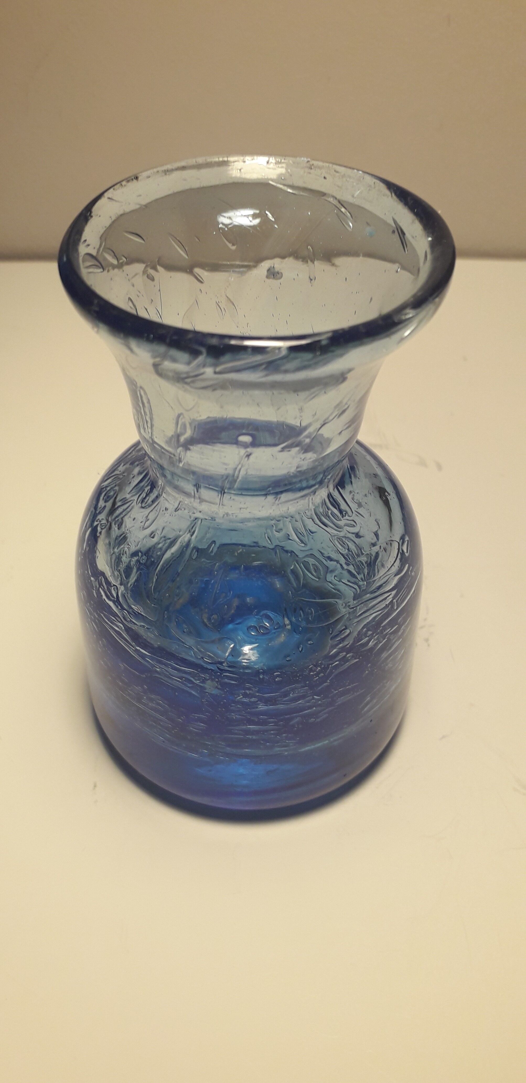 Blown bubble glass vase