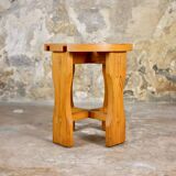 70s pine stool