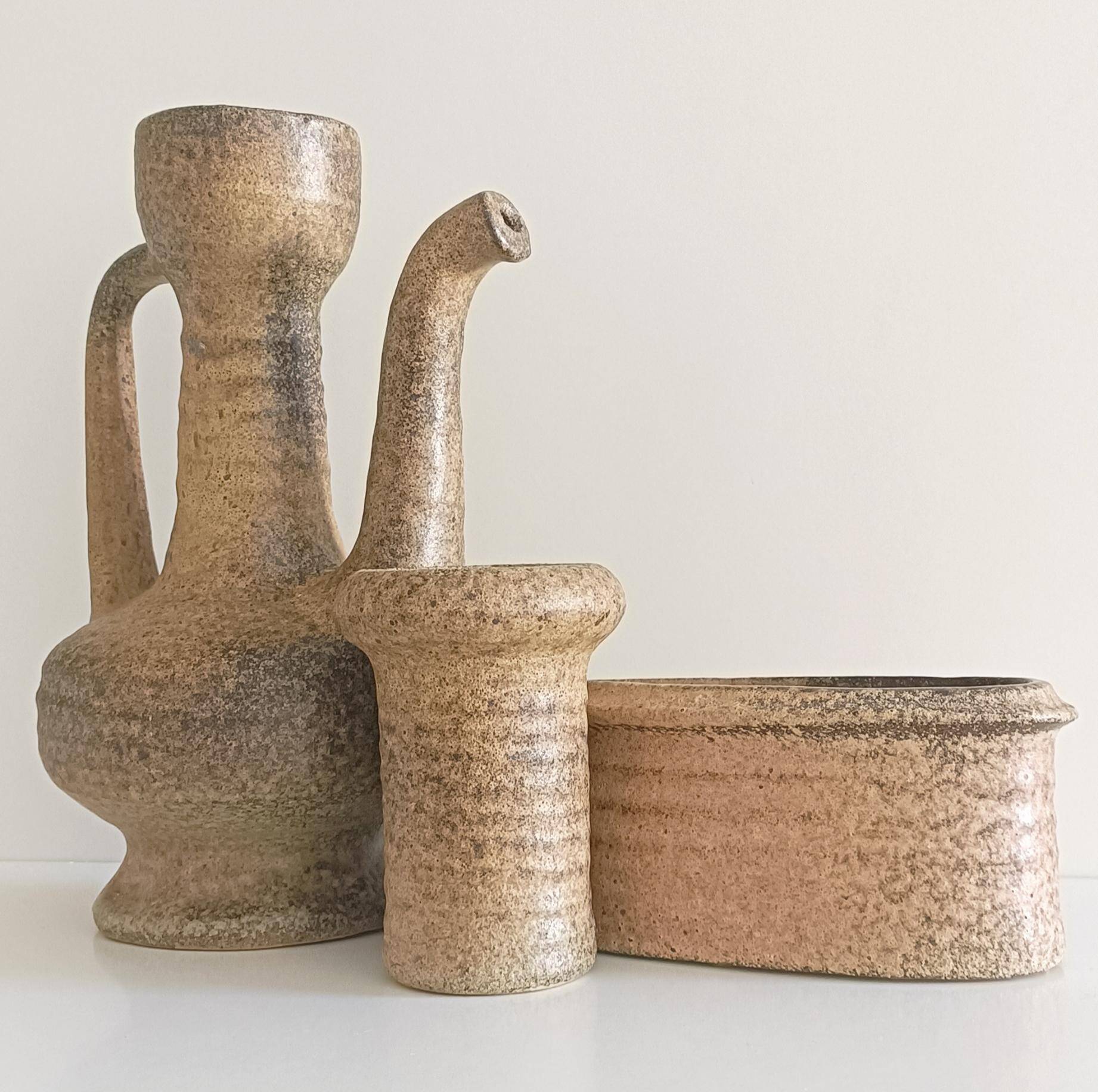 Wabi-Sabi Ceramics Set by Marius Van Woerden, Vest Keramiek, 1960s