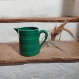 Small malachite green pitcher signed Poët Laval
