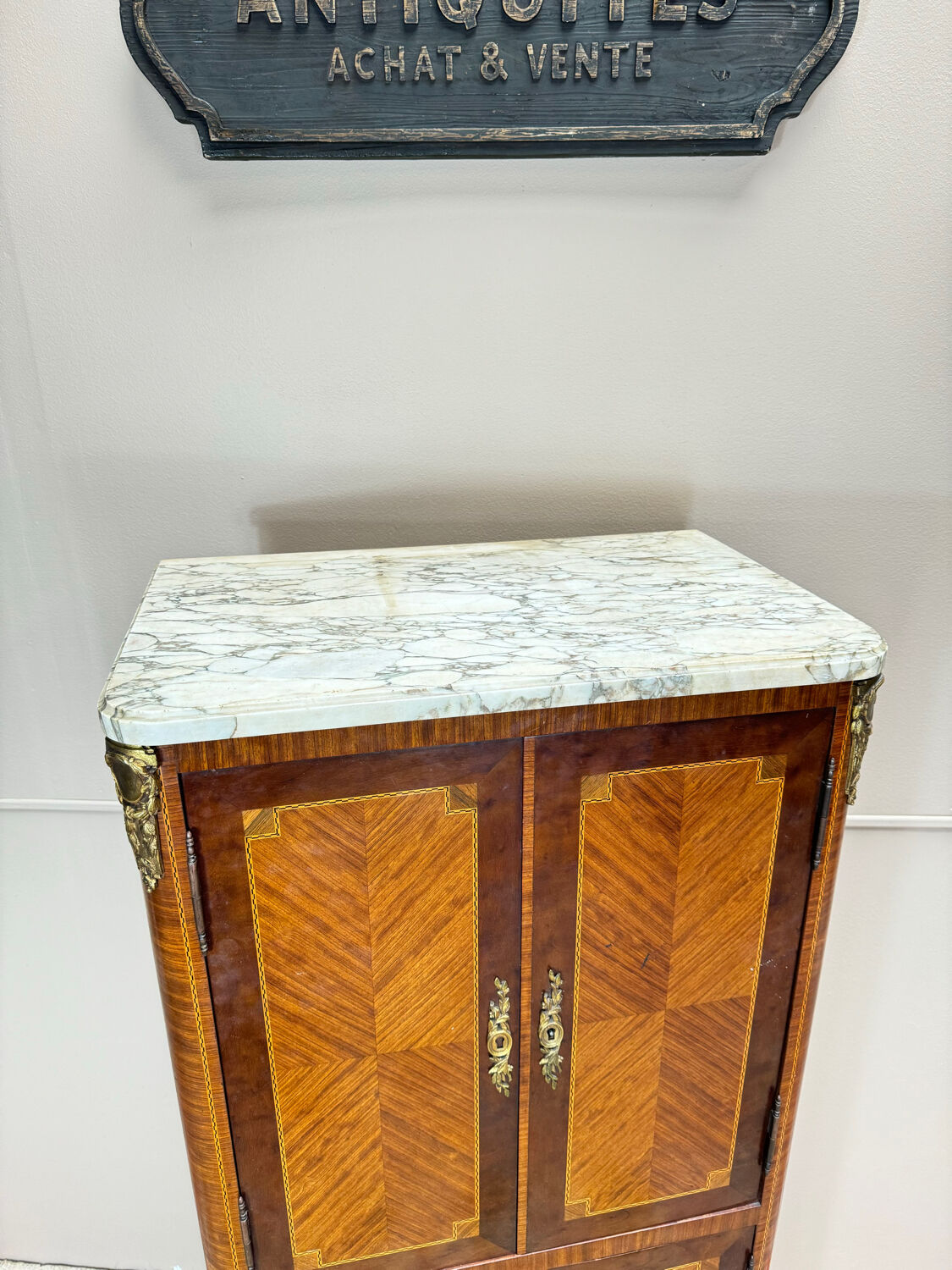 Louis XVI Style Marquetry Storage Cabinet, 19th Century