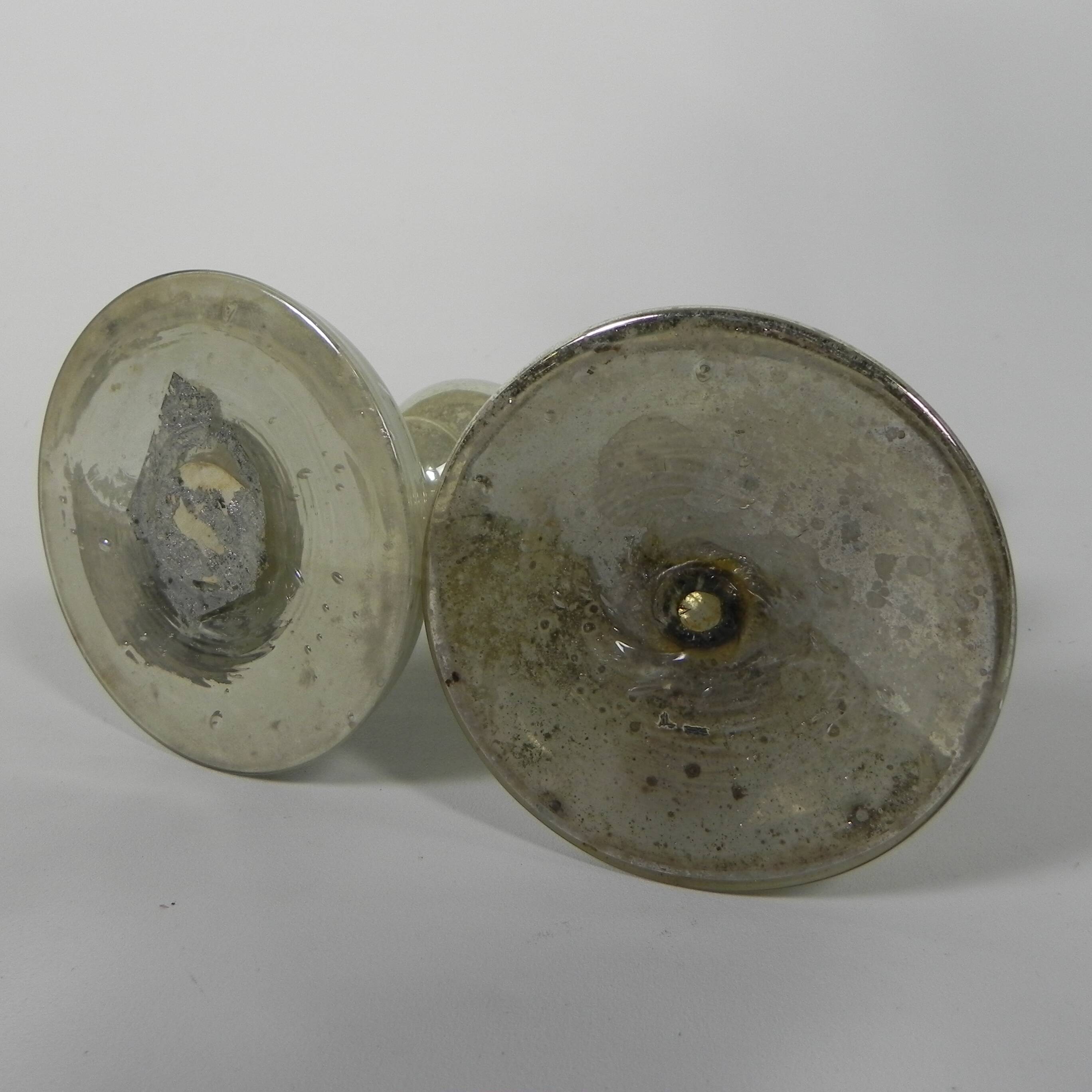 Set of 2 mercury candlesticks, circa 1900 (poor man's silver)