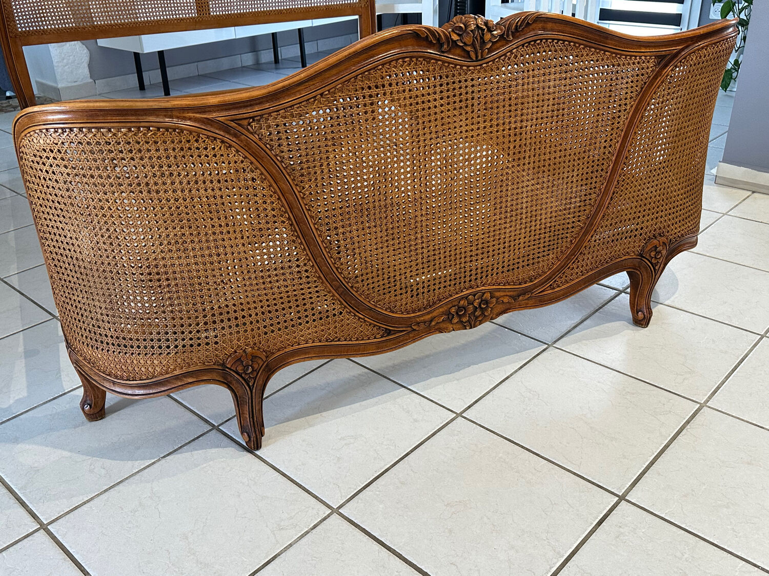 Lit basket in caning Louis XV style 1950