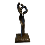 Sculpture bronze ancien la vierge et l’enfant art