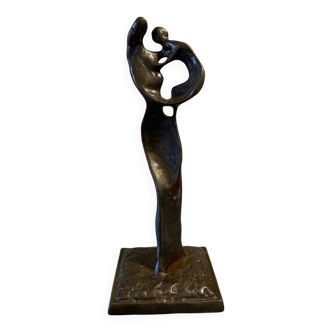 Sculpture bronze ancien la vierge et l’enfant art